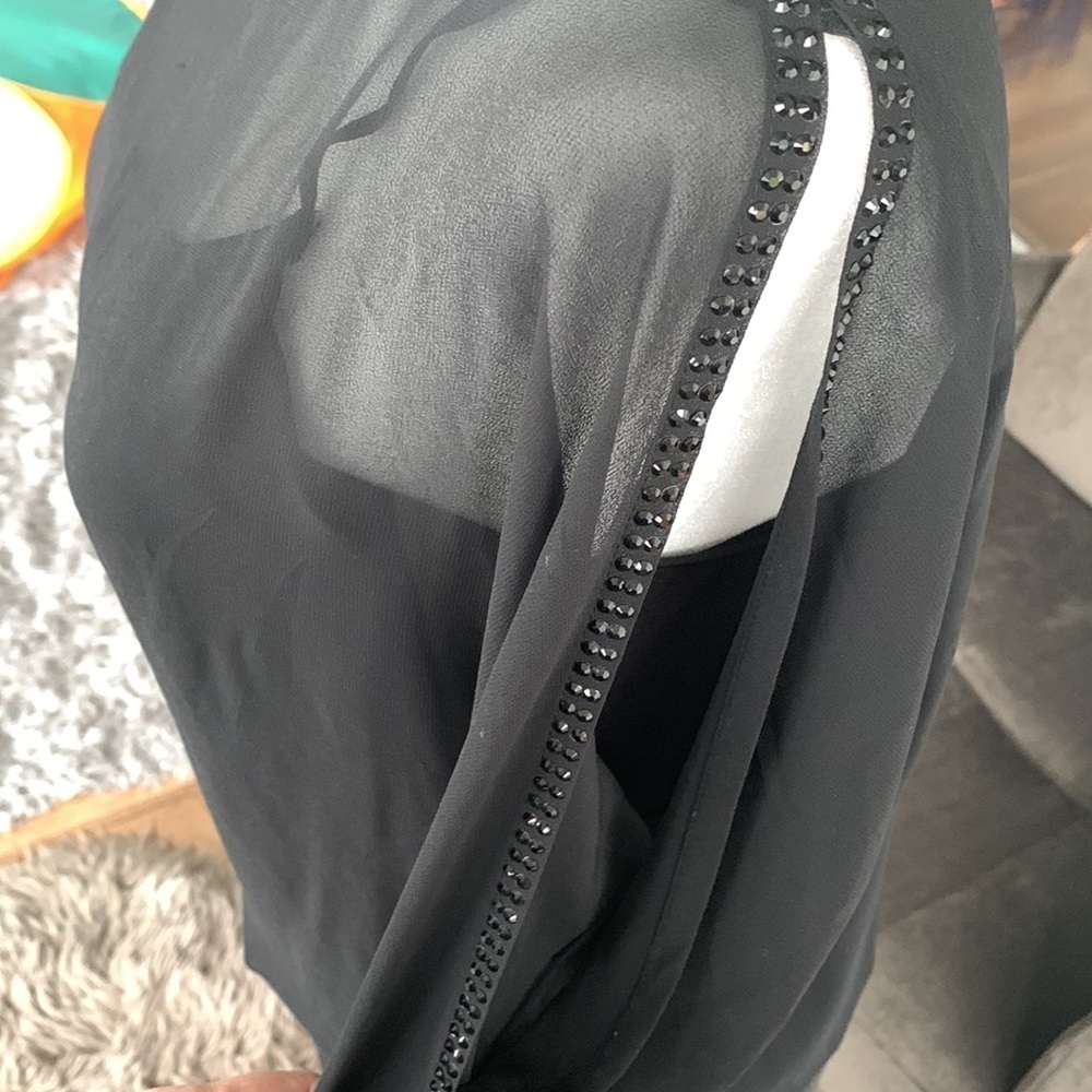 Cache Sequins Embellished Sheer Elegant Black Eve… - image 3